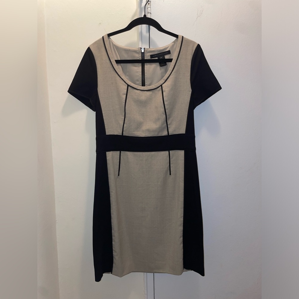 Marc by Marc Jacobs Colorblock Wool Blend Sheath Dress Scoop Neck Size 8